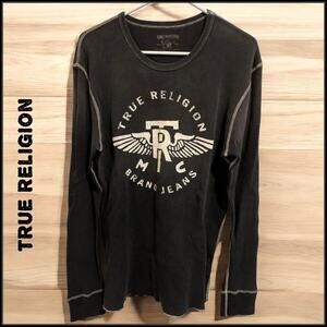 Vintage TRUE RELIGION Brand Jeans Thermal Shirt TRMC Black & White Men's Large
